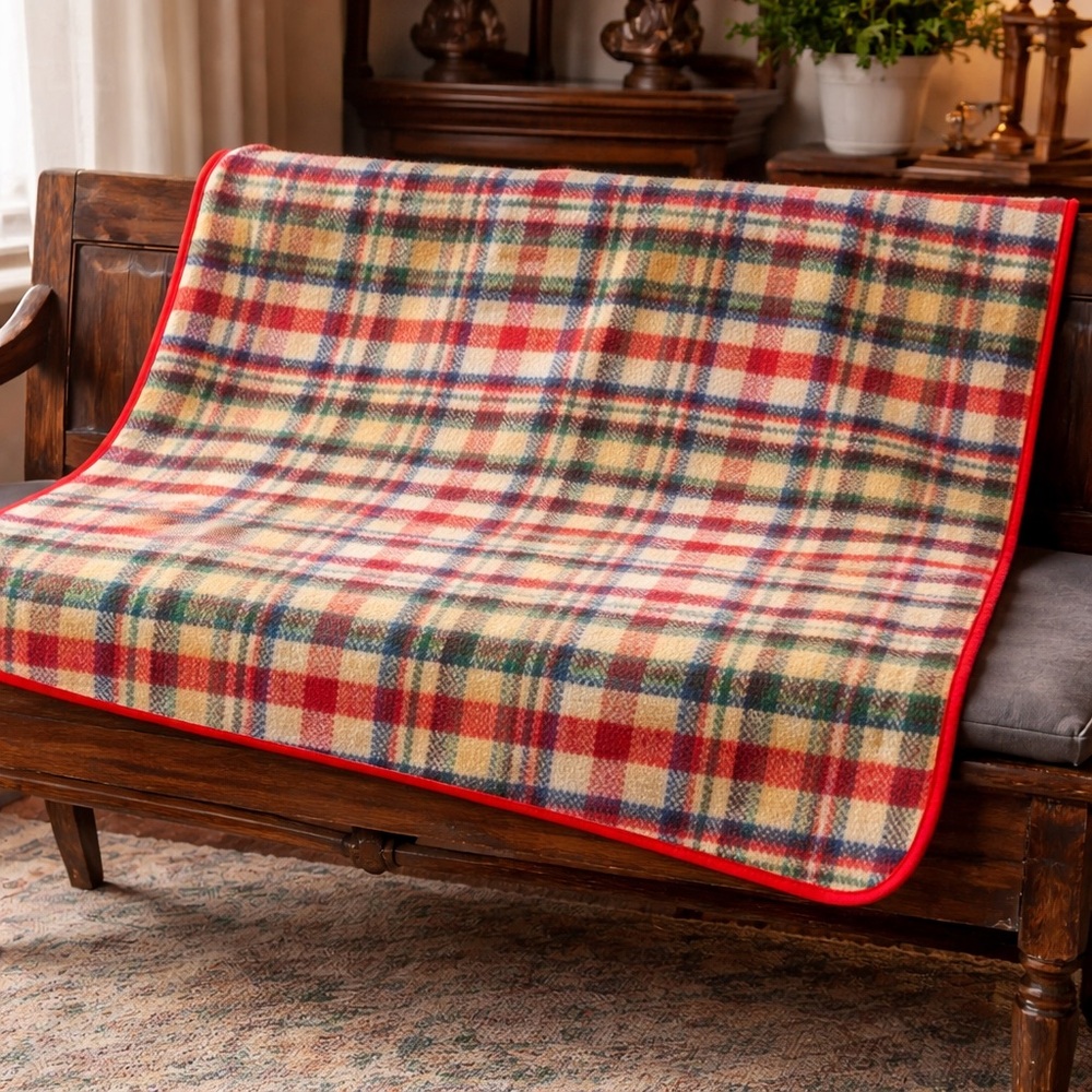 Vintage Scottish “Tartan” Wool Travel Blanket | Lap Rug | Car Rug | Mid-Century